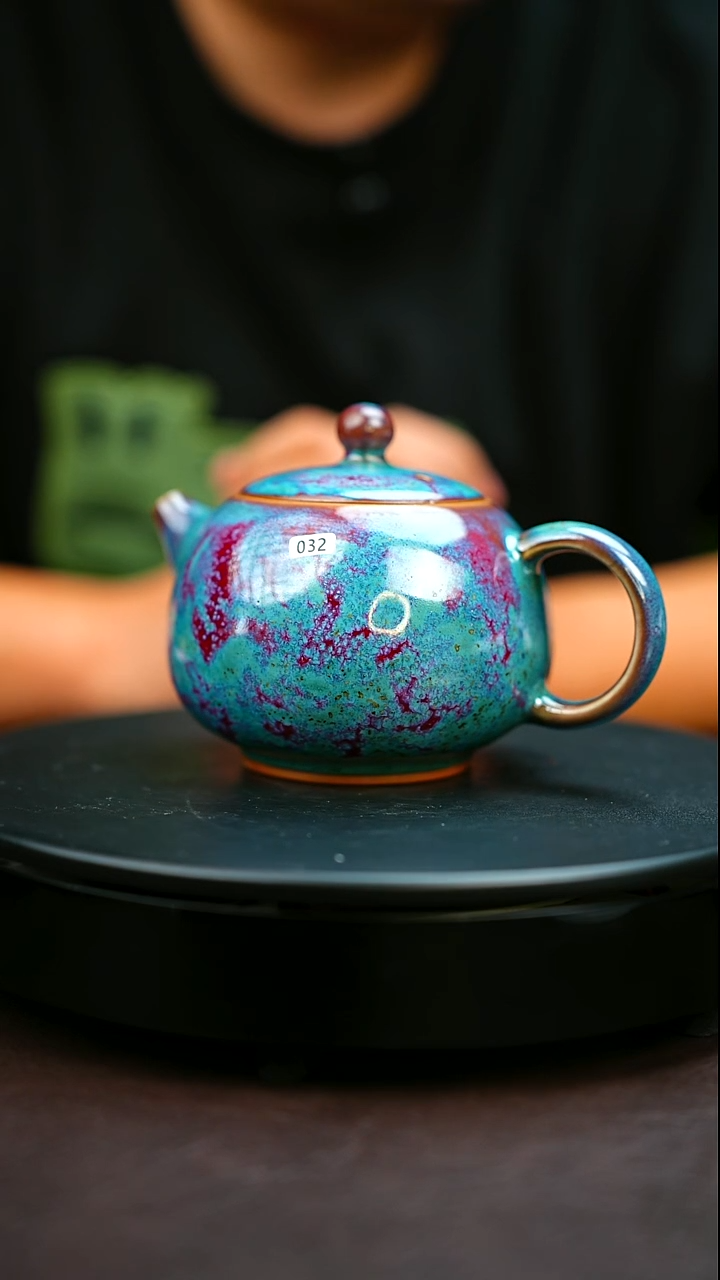 032#原矿钧瓷炉钧釉西施壶
