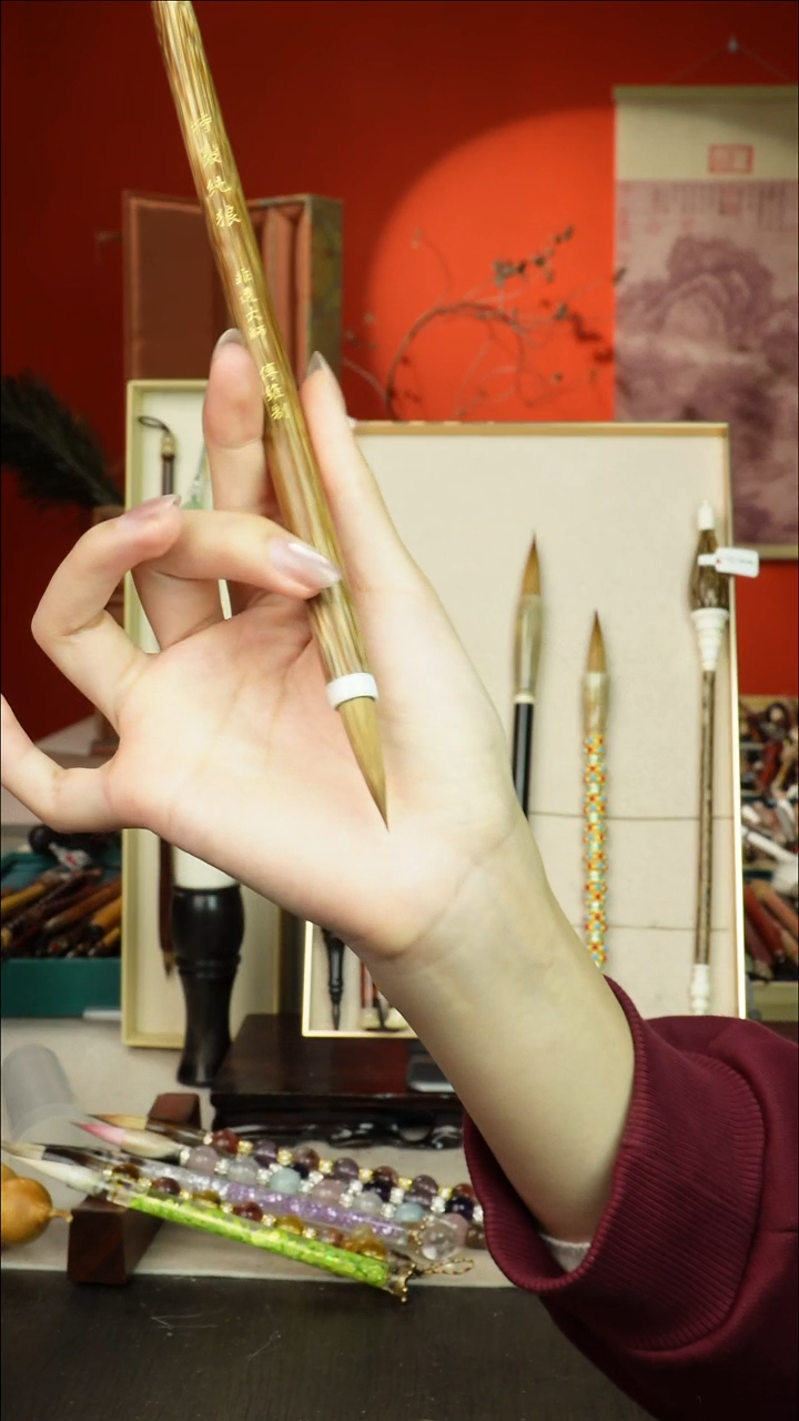 391号闪孤品高货毛笔链接 清水试笔 蘸墨不退