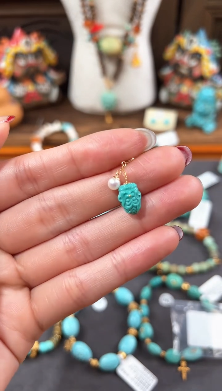 【闪购商品】绿松石提溜18K金镶嵌绿松石提溜