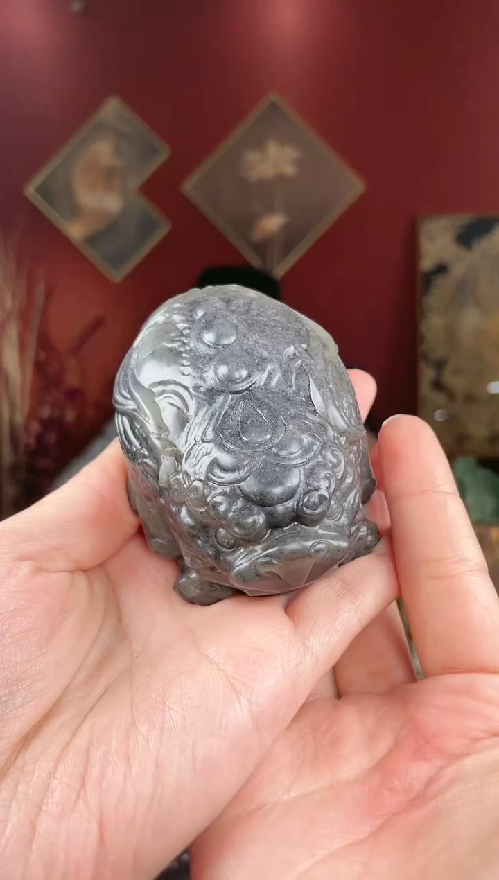 【闪购商品】和田玉摆件未镶嵌青花大貔貅