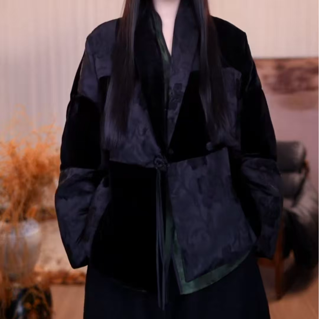 『书锦』新中式设计师高级气质保暖冬季宽松休闲羽绒服