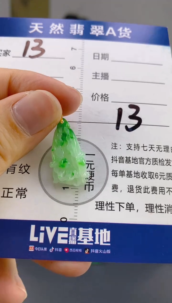 【闪购商品】翡翠颈饰18K金镶嵌天然A货翡翠
