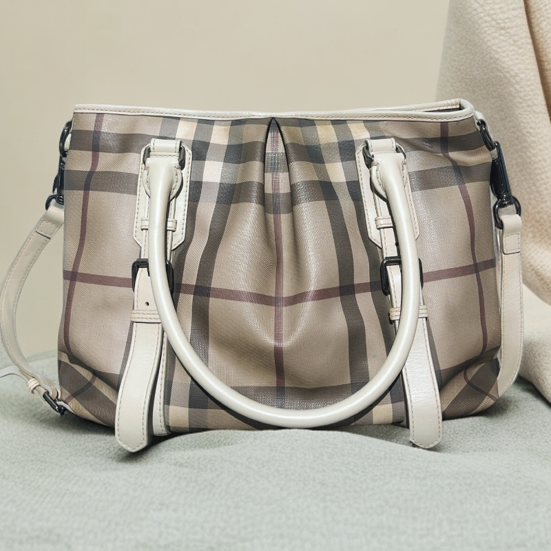 95新 BURBERRY/博柏利 条纹手提单肩包1723 7596