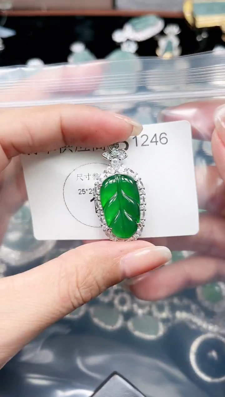 【闪购商品】翡翠颈饰未镶嵌赠皮绳1246