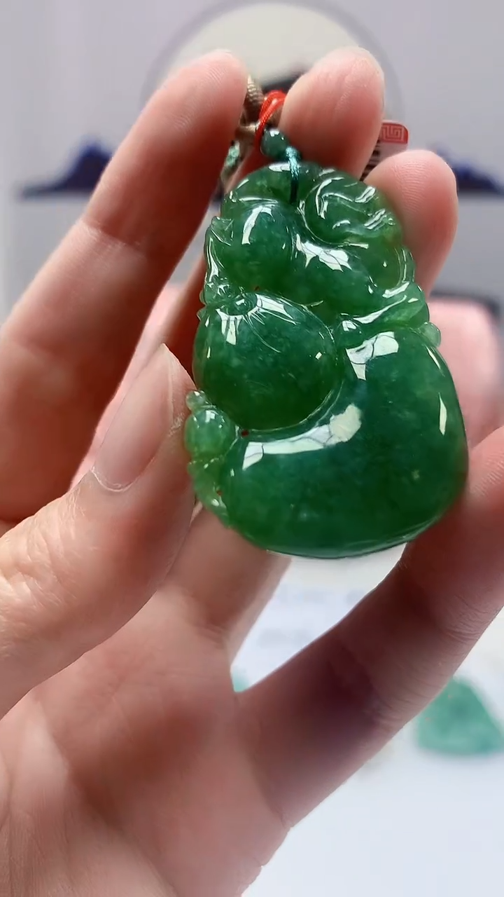 【闪购商品】定制翡翠未镶嵌4852zm-毛货挂件40瓜