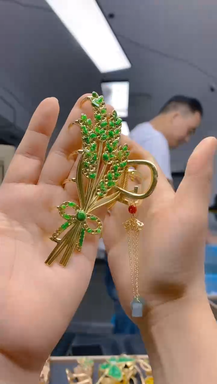 【闪购商品】翡翠耳饰合金0378翡翠发簪