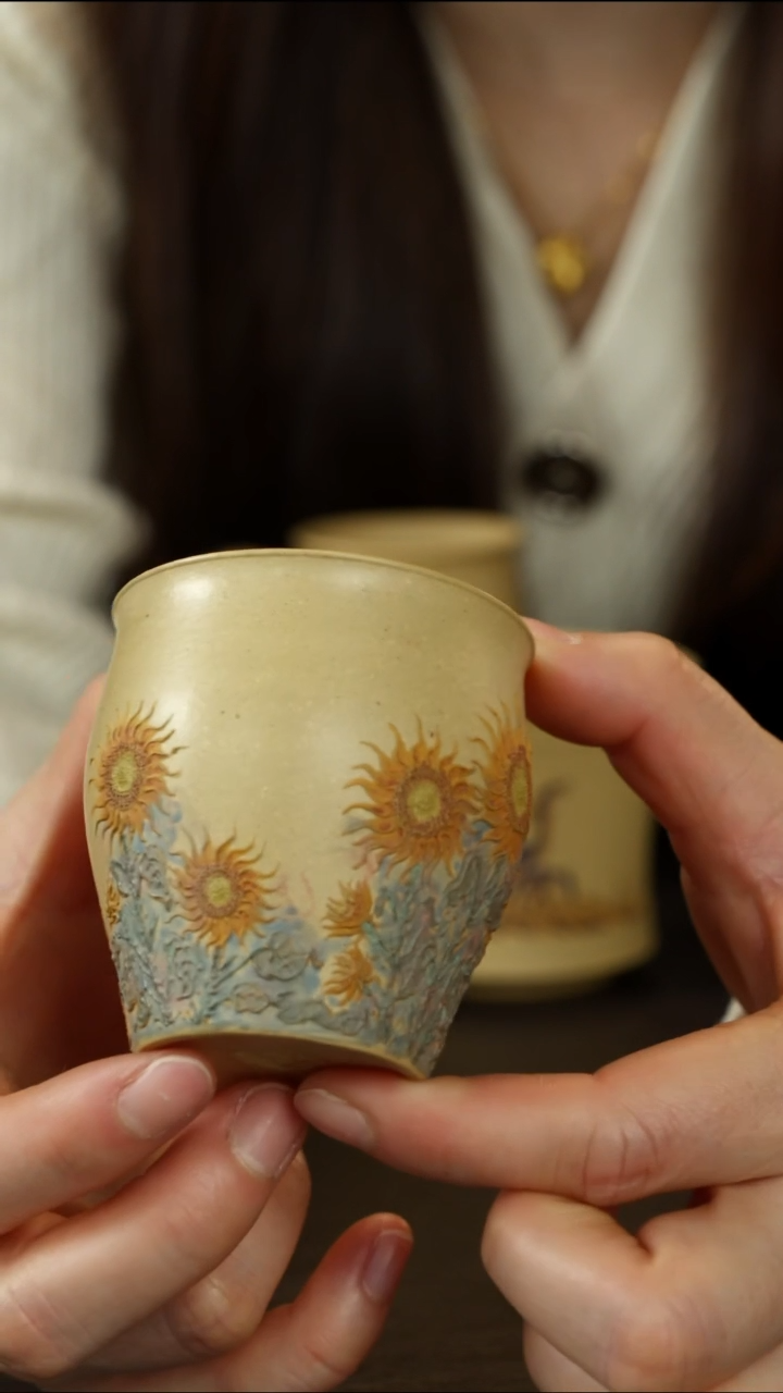 茶杯紫砂闫海涛 向日葵主人杯