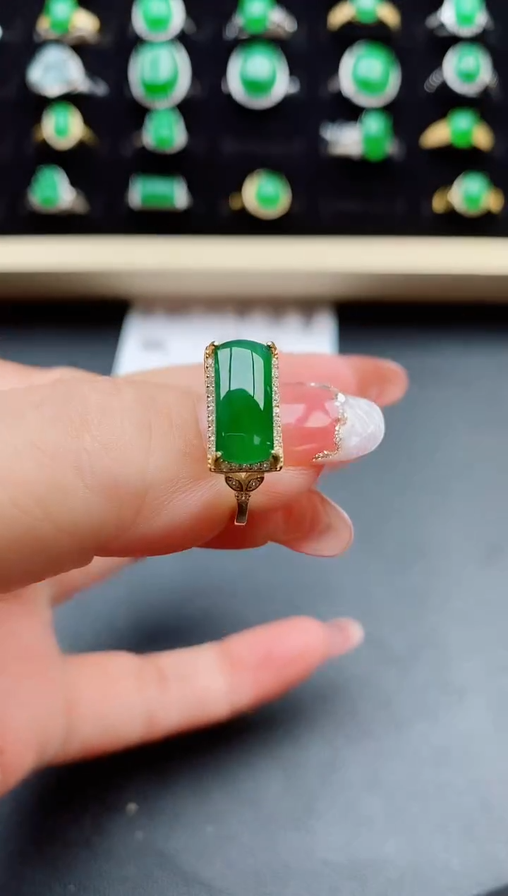 【闪购商品】翡翠戒指银S925镶嵌50800