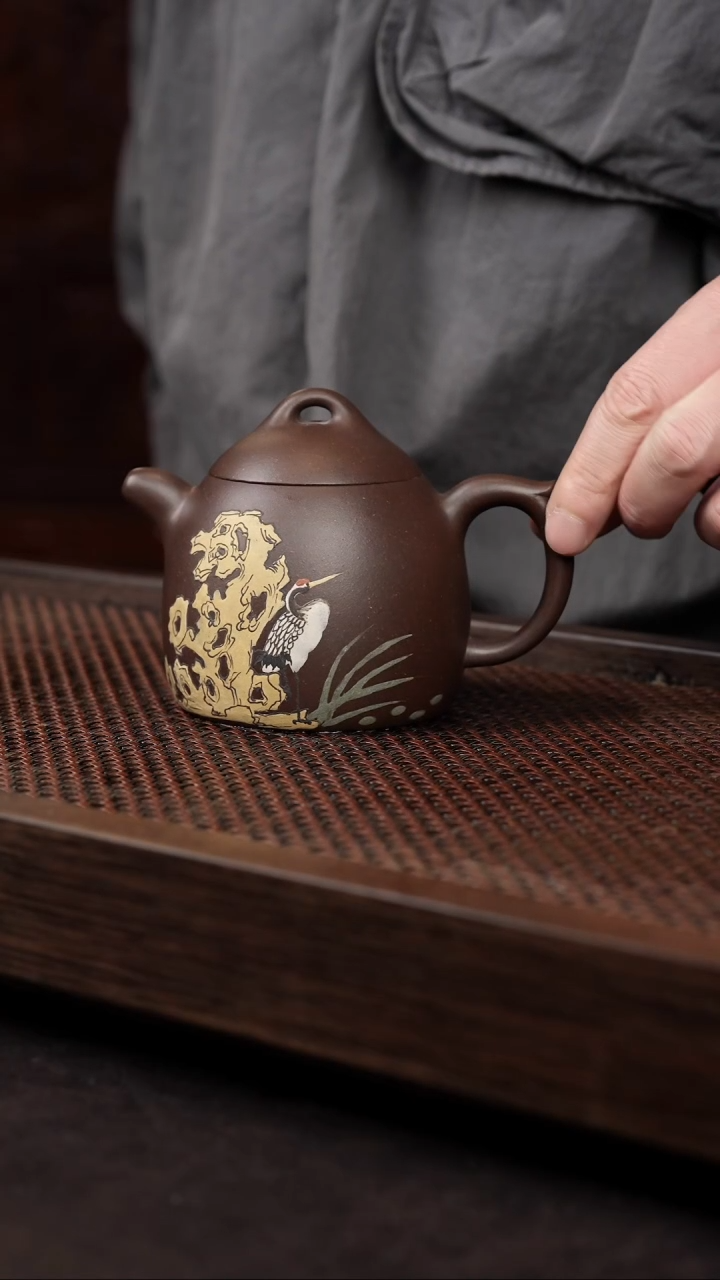 【闪购商品】紫砂茶壶拼紫泥绘大秦权