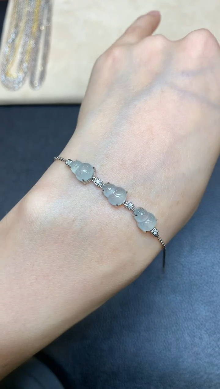 【闪购商品】翡翠手链18K金镶嵌【无鉴赏期