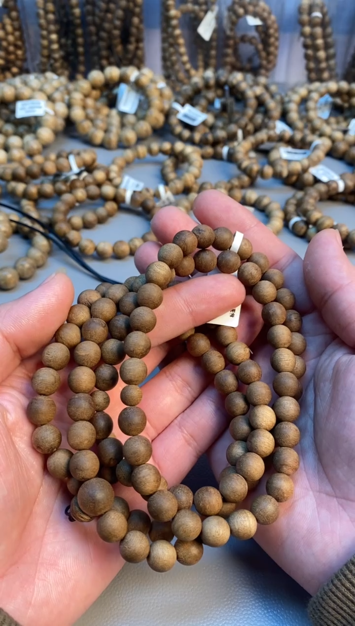 沉香手串 老会安圆珠长串微瑕0.8+多样性发其一