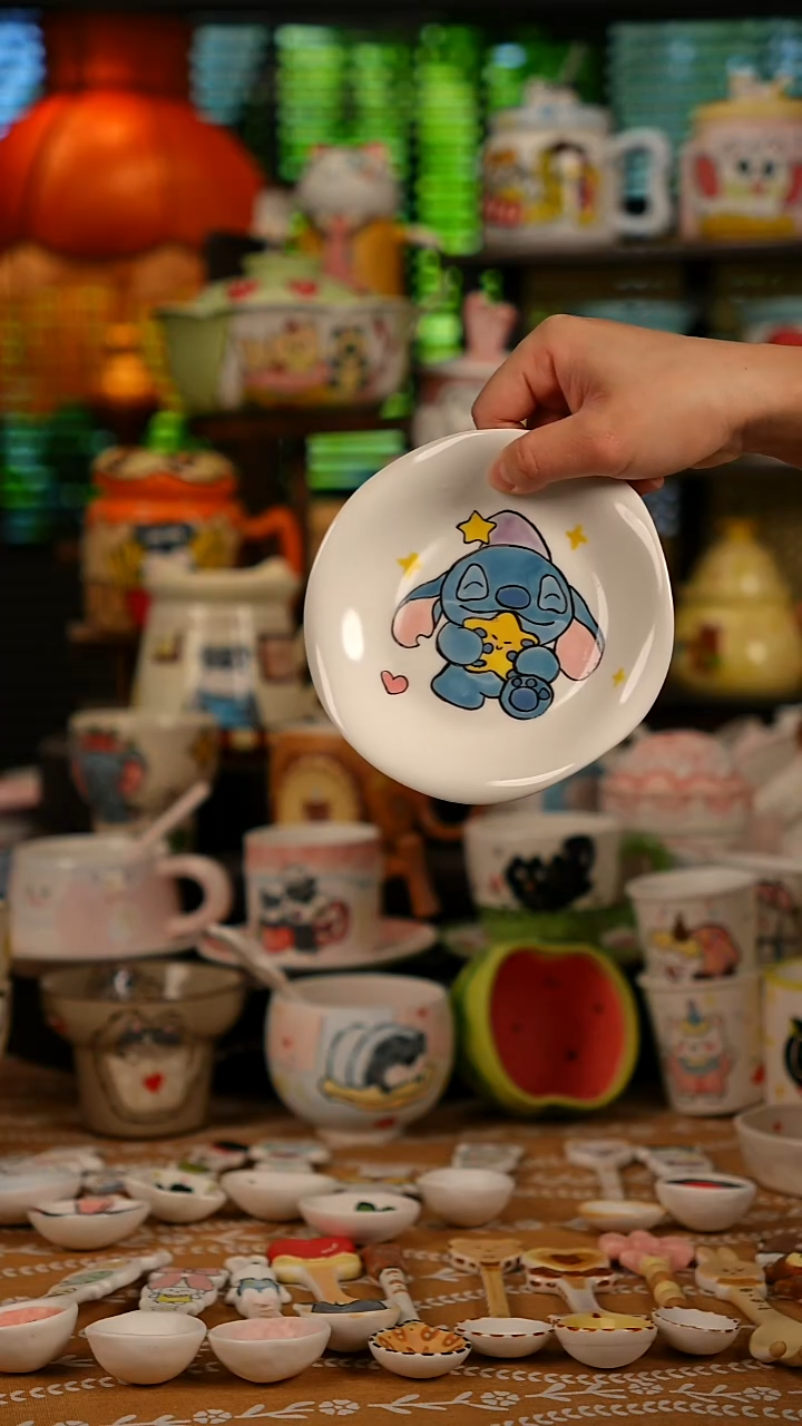 陶瓷无盖款景德镇有彩高温釉下彩纯手绘创意瓷