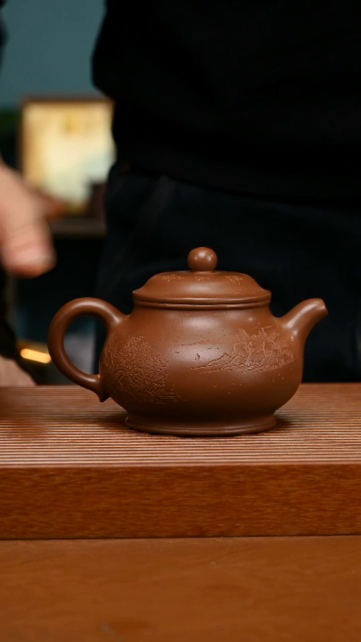茶壶紫砂精工底槽清潘壶175