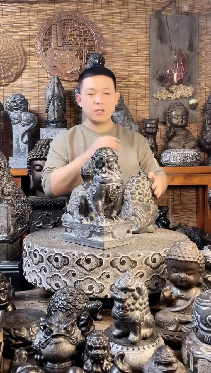 【闪购商品】30仰天貔貅天然青石雕刻