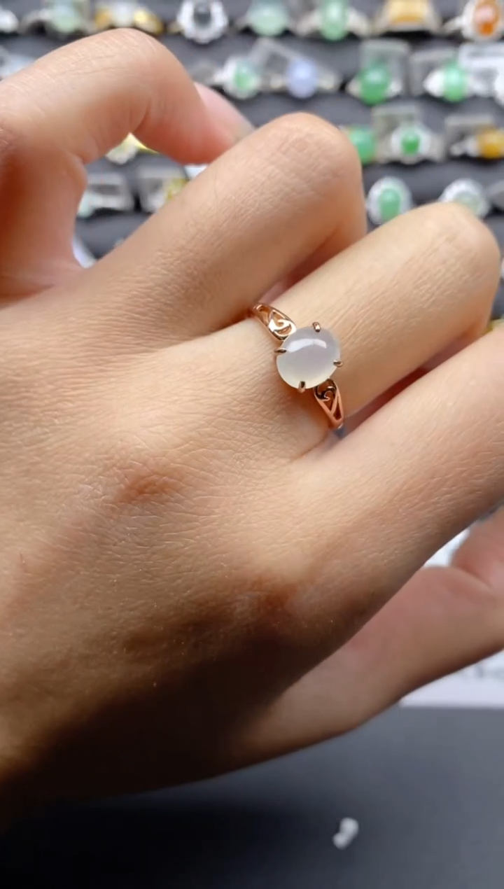 【闪购商品】翡翠戒指银S925镶嵌S925银镶嵌翡翠戒指