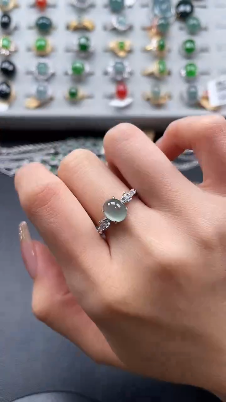 【闪购商品】翡翠戒指银S925镶嵌54765467