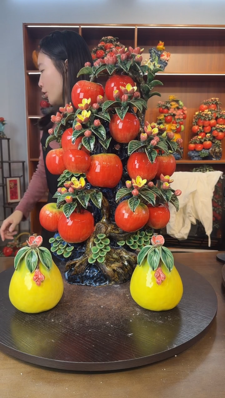 陶瓷63公分高苹果树