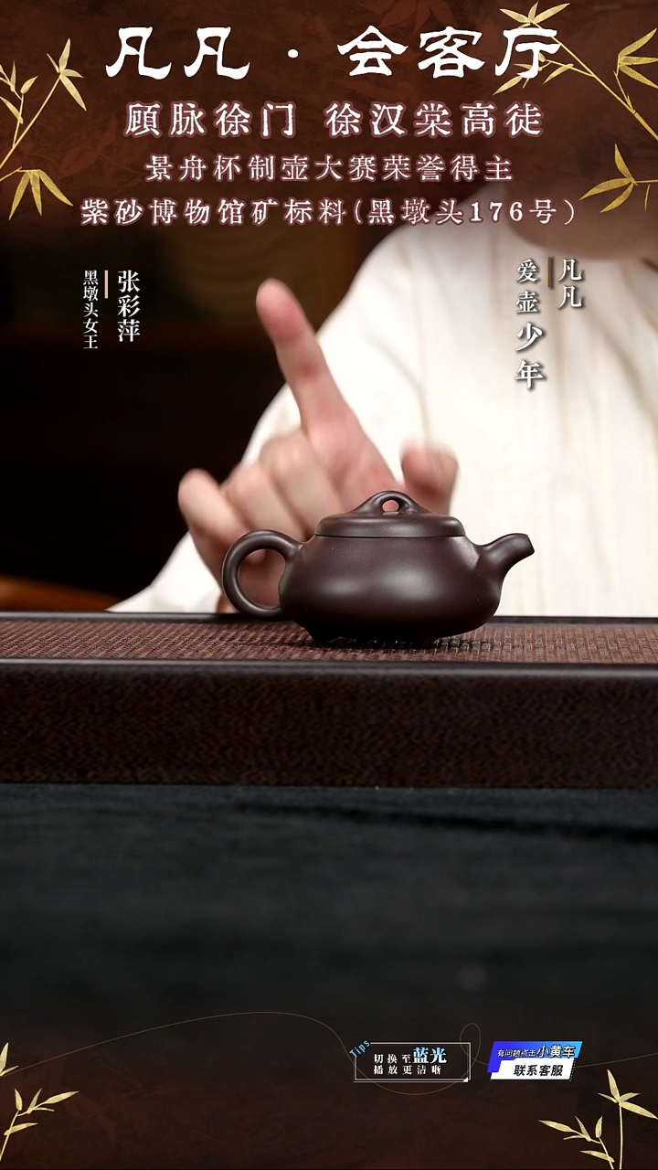 茶壶紫砂ZCP01 张彩萍 汉棠石瓢 黑墩头160cc