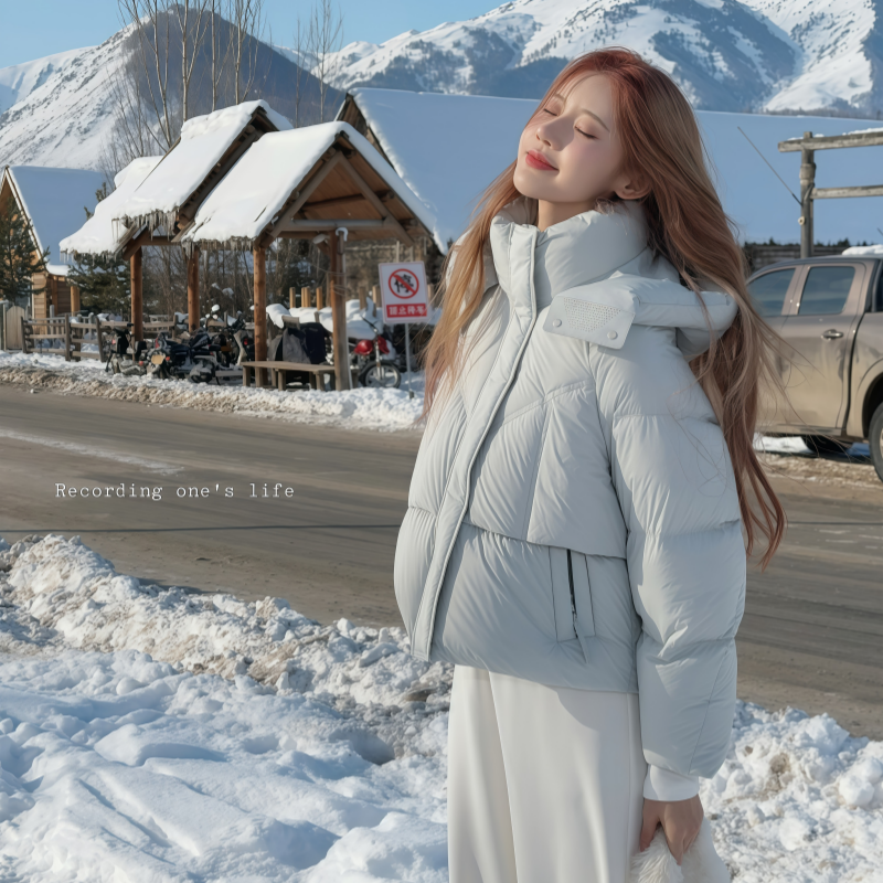 妖精的美美【融雪之时】泡芙软酥酥韩版短款鹅绒服