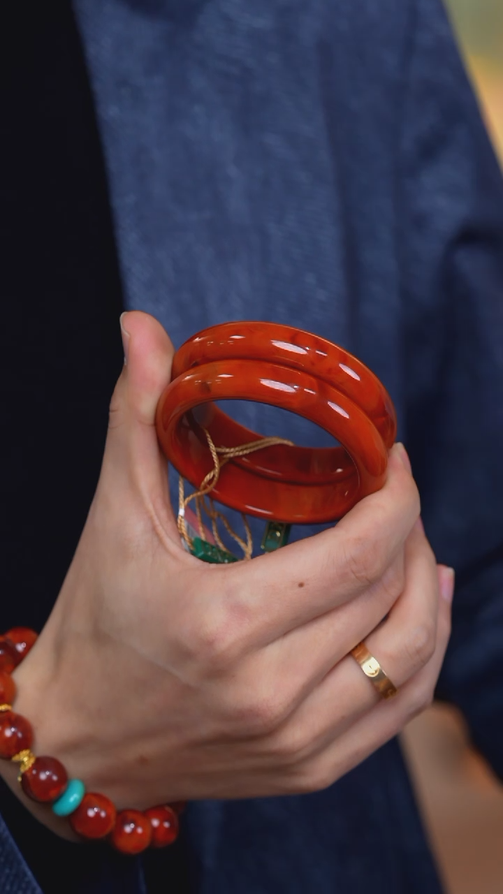 【闪购商品】南红玛瑙手镯未镶嵌南红手镯 圈口备注 