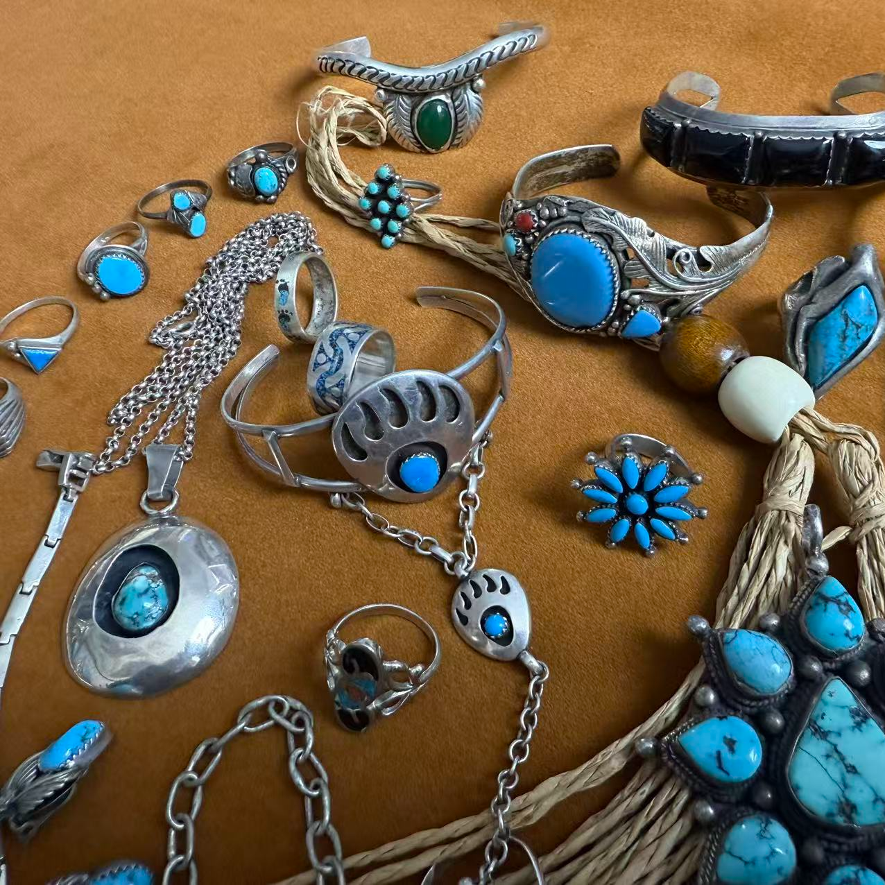 800银银制品 1.中古直播回流镶嵌饰品25-75民族风时尚镶嵌