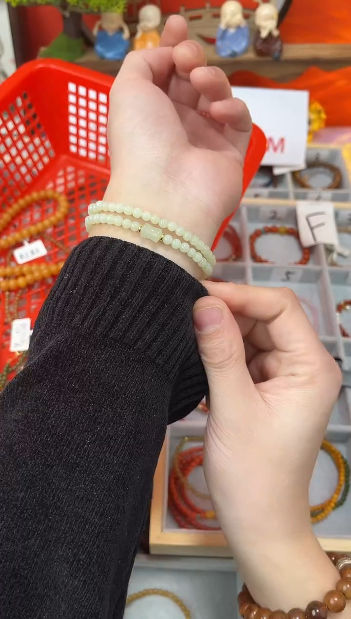 【闪购商品】和田玉手串未镶嵌和田玉双圈QF-B33