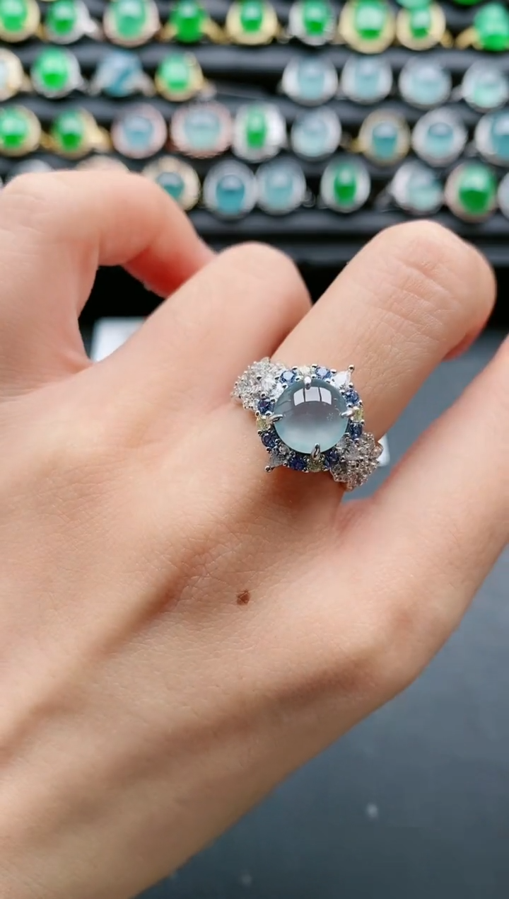 【闪购商品】翡翠戒指银S925镶嵌1111111111