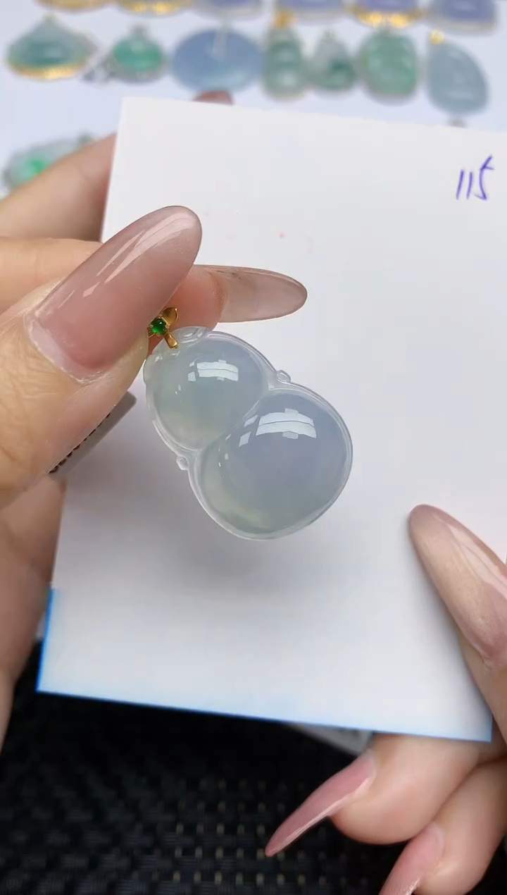 【闪购商品】翡翠颈饰18K金镶嵌天然A货翡翠 114