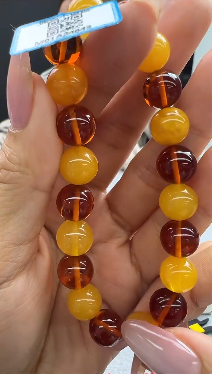 【闪购商品】琥珀手链未镶嵌80秒拍号