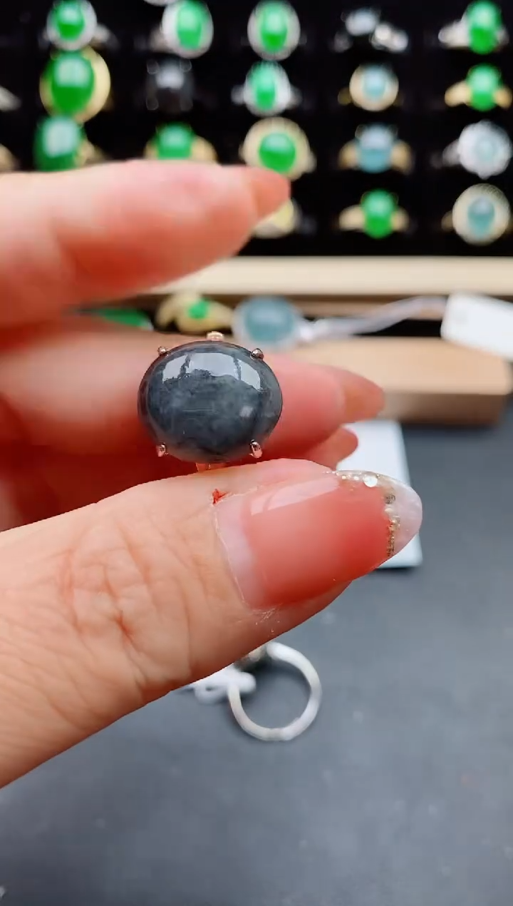 【闪购商品】翡翠戒指银S925镶嵌80800