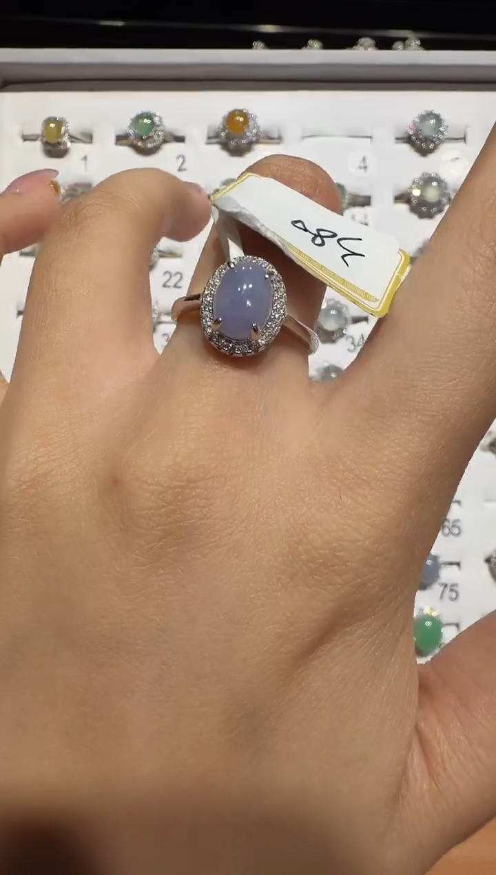 银S925镶嵌戒指翡翠925银镶翡翠戒指镶嵌170