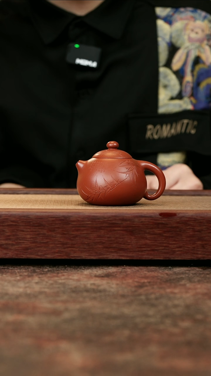 【闪购商品】紫砂茶壶李丹朱泥刻绘文旦