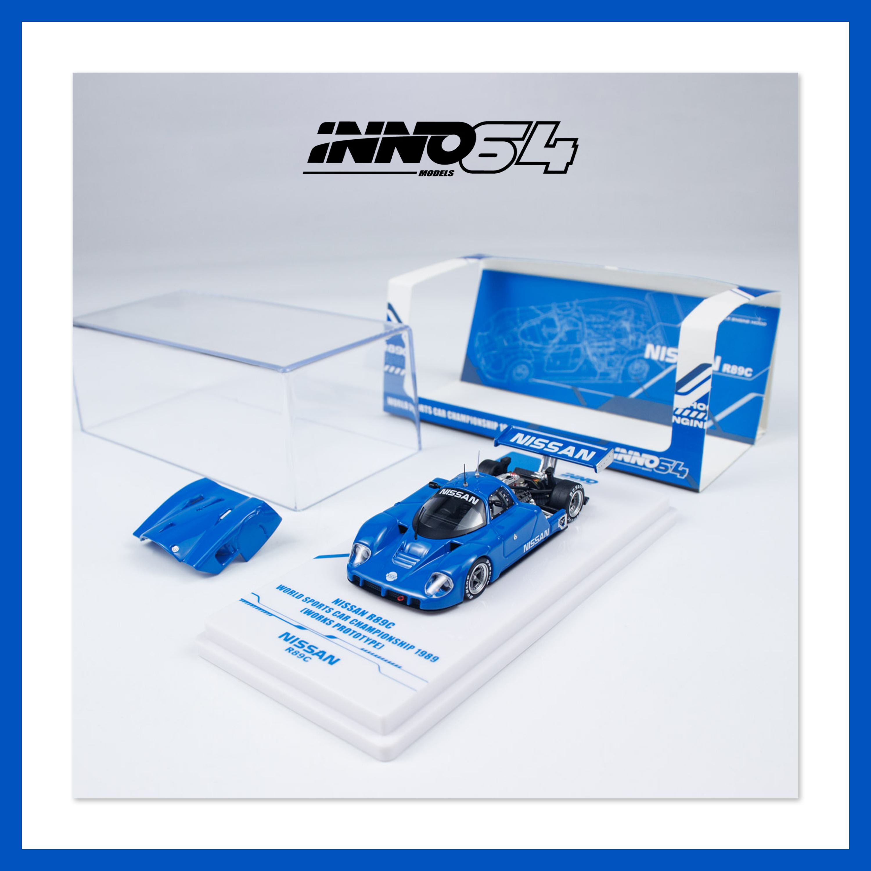 INNO64 尼桑R89C 蓝色 磁吸后盖可拆 1:64合金车模