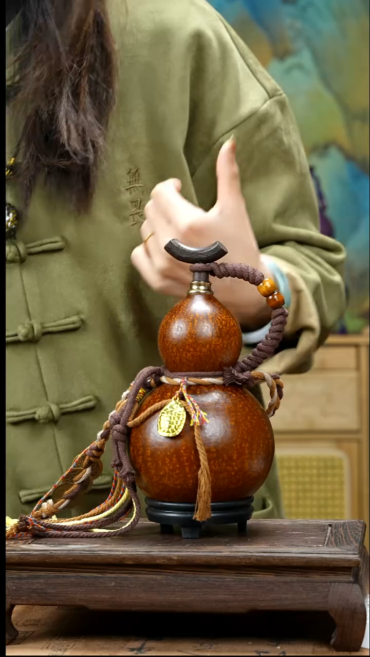 YZ104精品藏绳款天然酒葫芦（一物一拍）