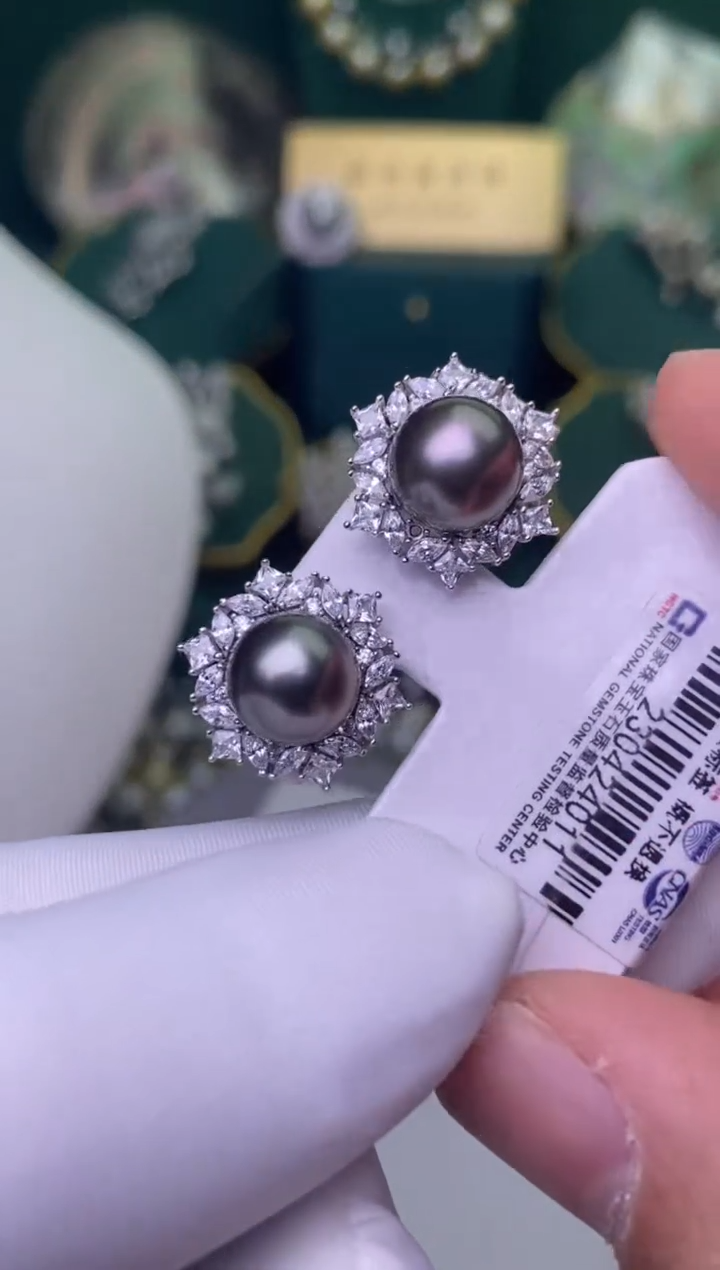 【闪购商品】海水珍珠耳饰银S925镶嵌10-11