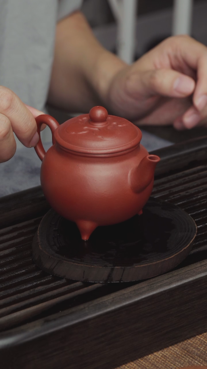 【闪购商品】紫砂茶壶赵庄朱泥-大彬如意-150CC