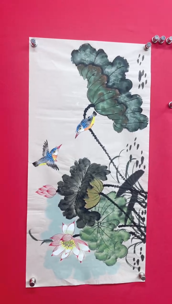 【闪购商品】书法谈玉平老师手绘-国画荷花