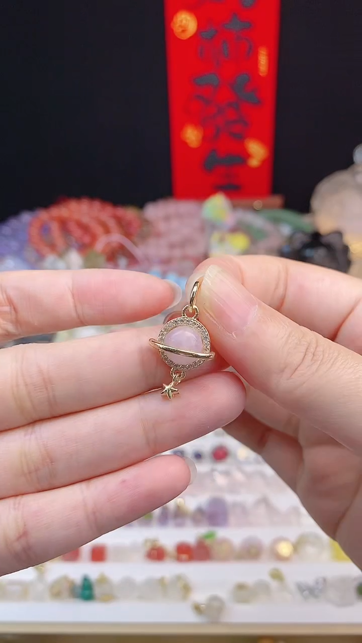【闪购商品】水晶配件未镶嵌紫锂星球一个装