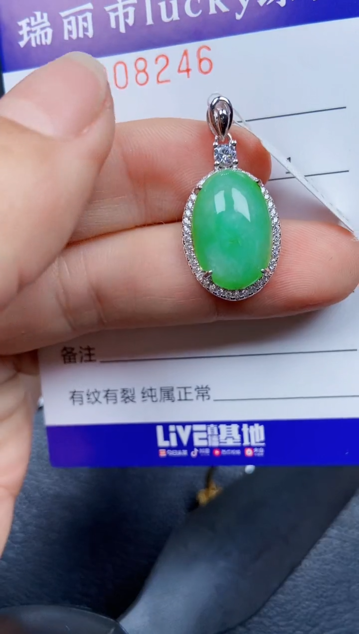 【闪购商品】翡翠颈饰银S925镶嵌8246