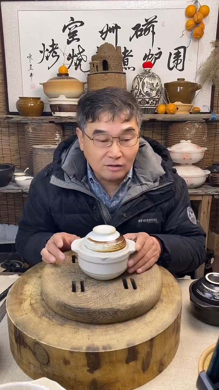 土陶慕白小炖盅 小土锅（容量400ml可明火）    