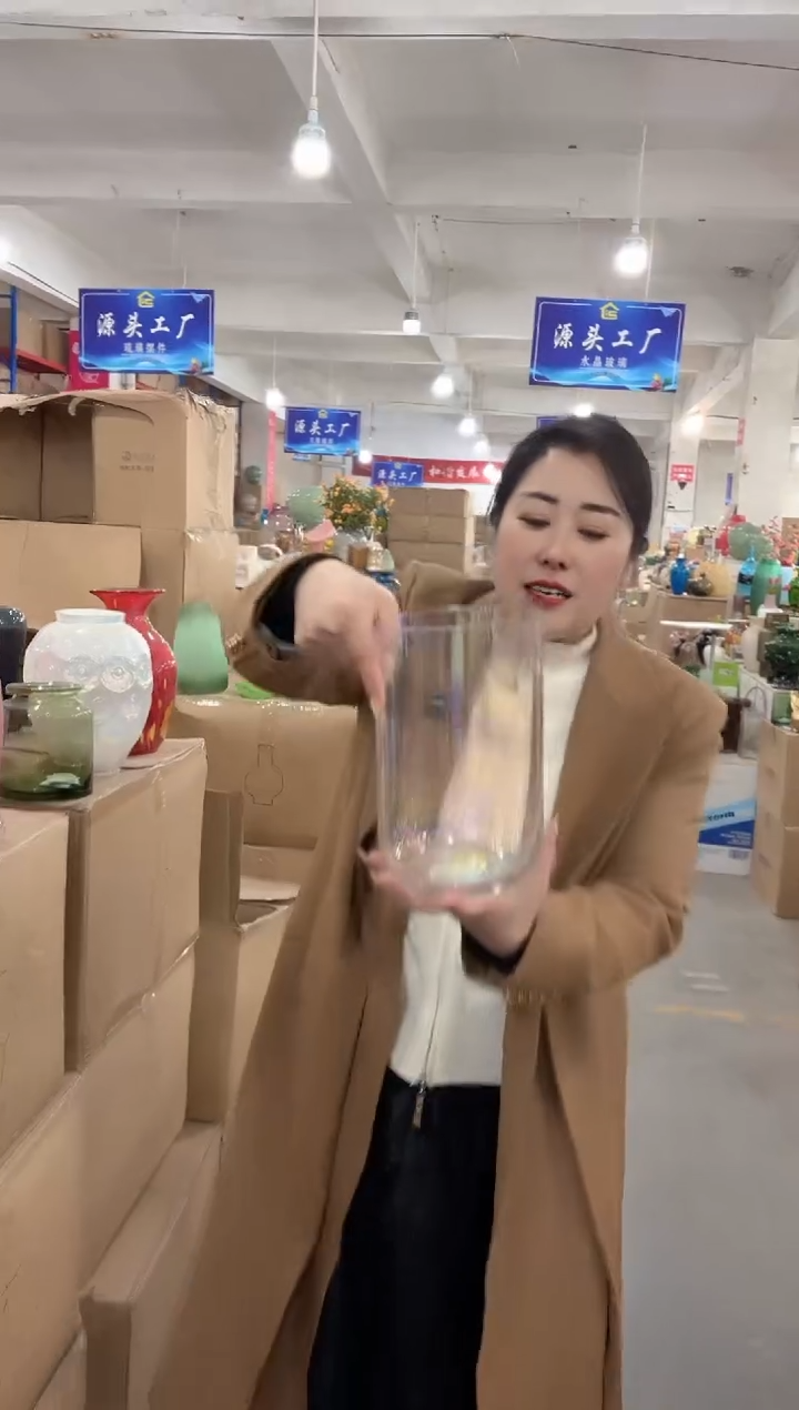 【闪购商品】玻璃花瓶厂唐总-微瑕--HY255