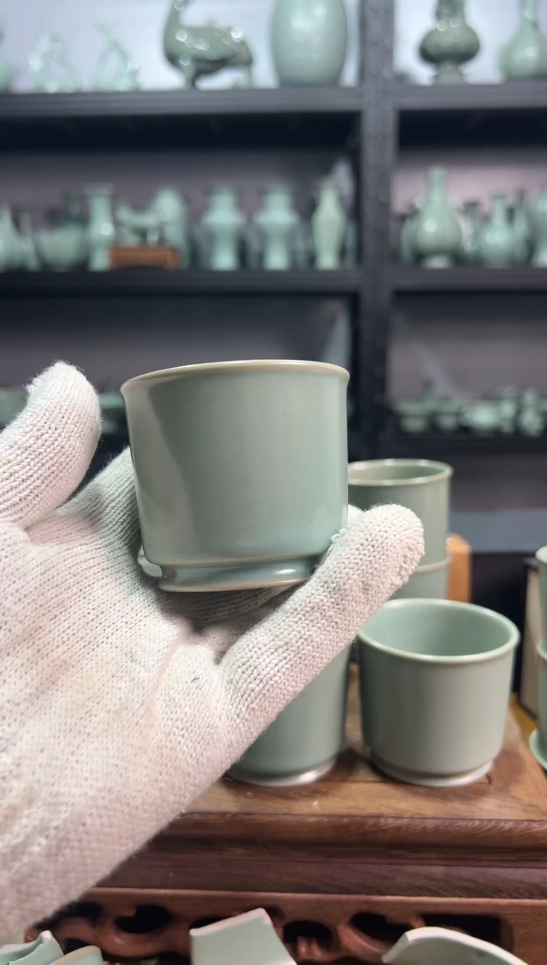 摆件微瑕仿古釉容天杯