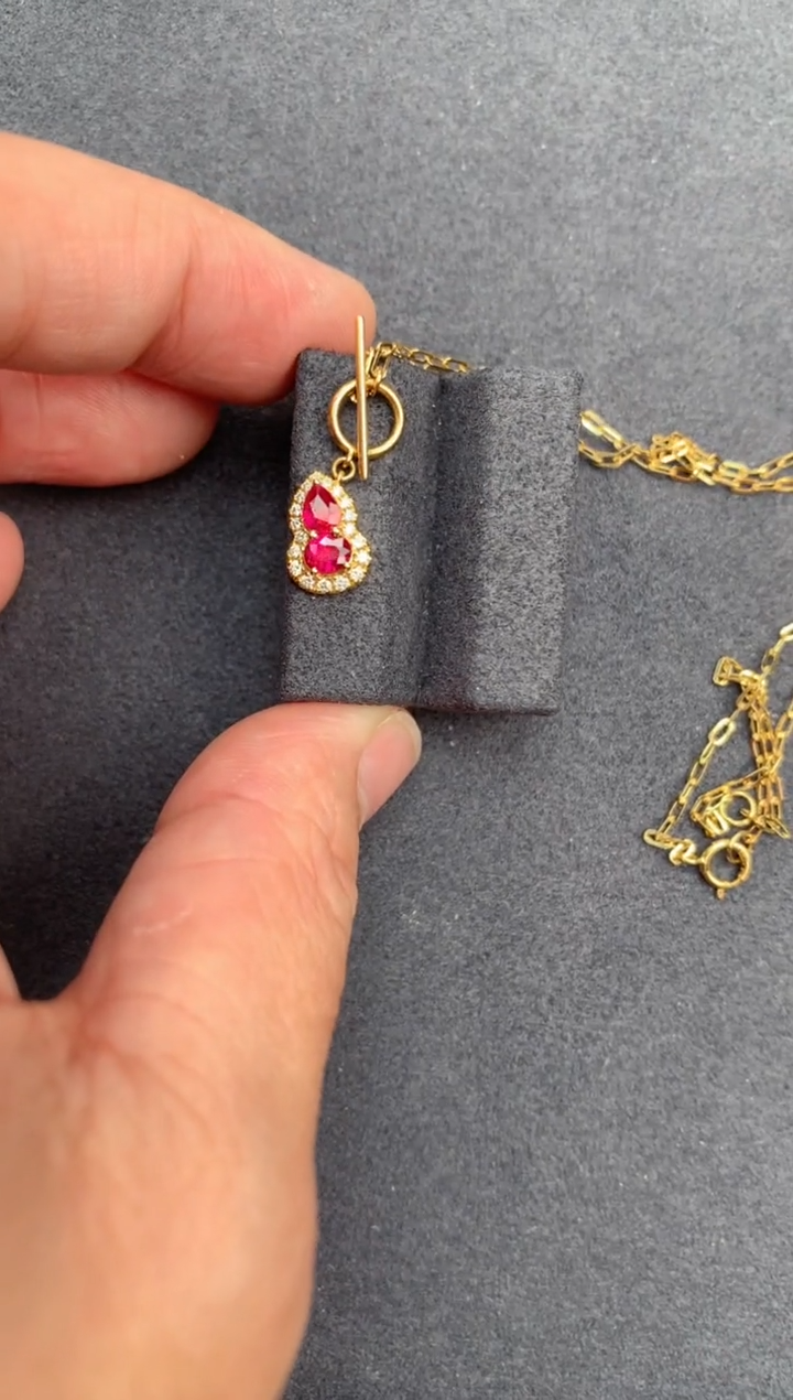 【闪购商品】红宝石颈饰18K金镶嵌40分红宝石项链