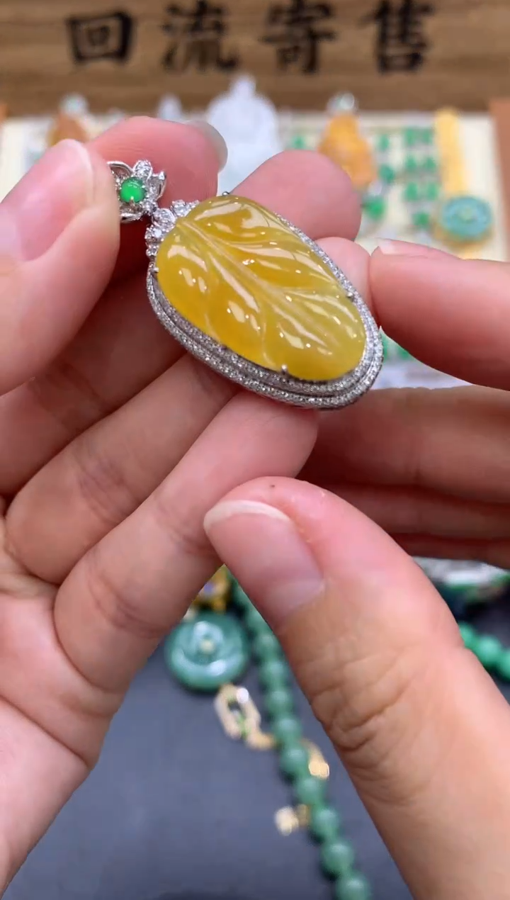 【闪购商品】翡翠18K金镶嵌颈饰424-中国好珍宝