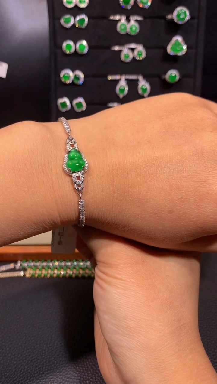 【闪购商品】翡翠手链银S925镶嵌多样性