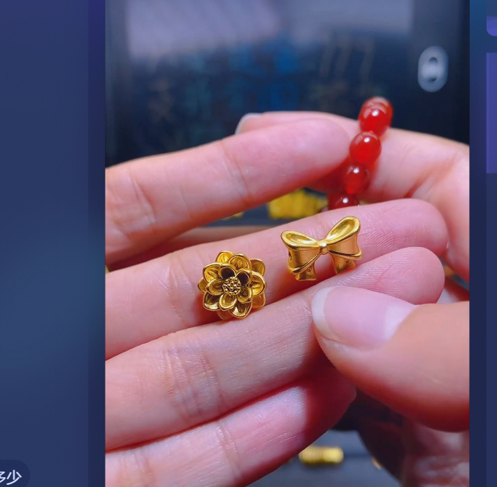 足金999大莲花+直孔蝴蝶结/多样性发