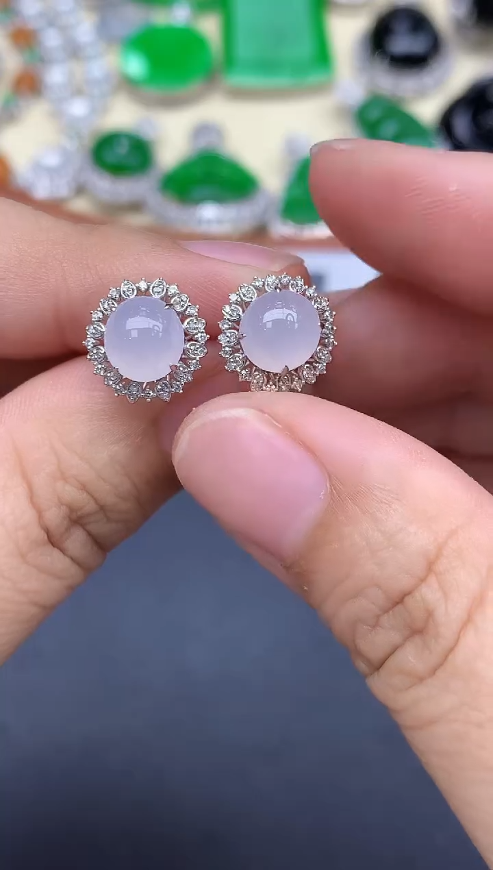 18K金镶嵌翡翠耳饰455-中国好珍宝