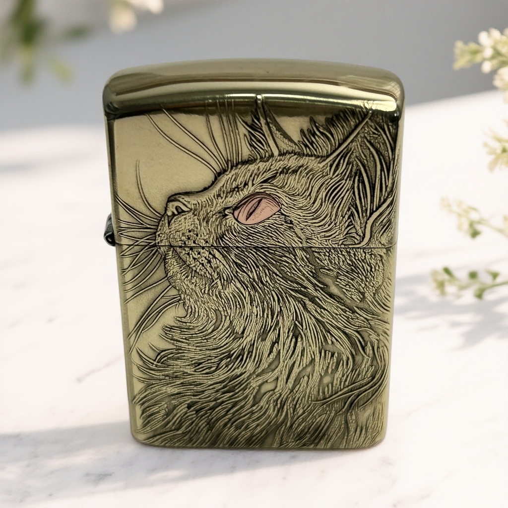 【陀螺老师】打火机仰望星空猫款式立体浮雕防风送男士礼品