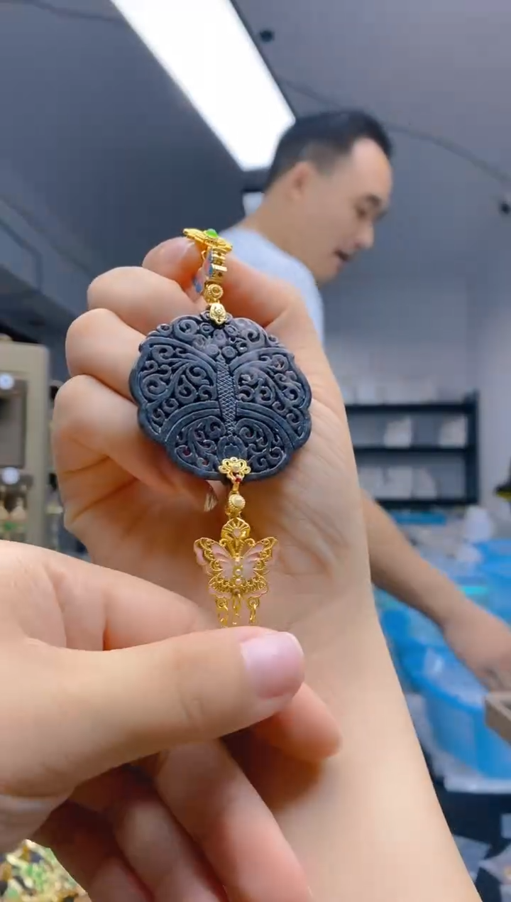 【闪购商品】翡翠耳饰合金0163翡翠压襟