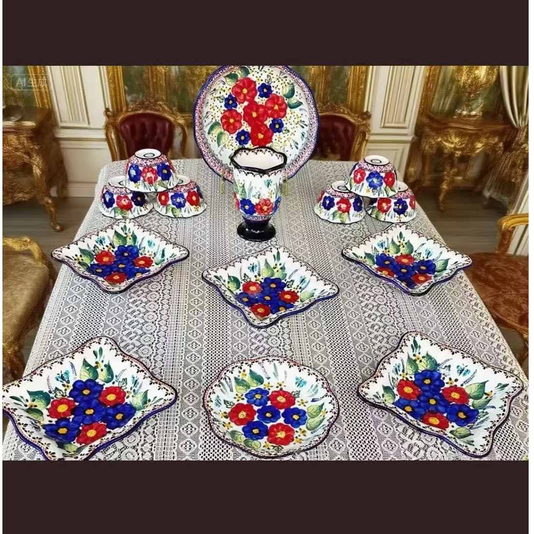 套装新疆包邮【花之艳】手绘家用加厚防烫装法式套装